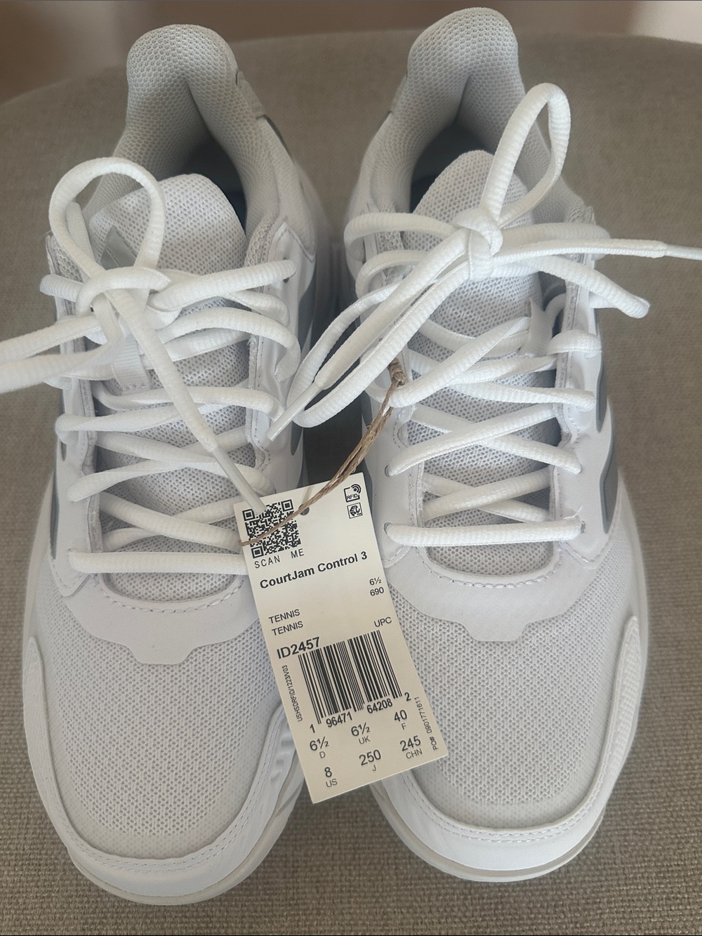 adidas White Women's CourtJam Control 3 Sneakers